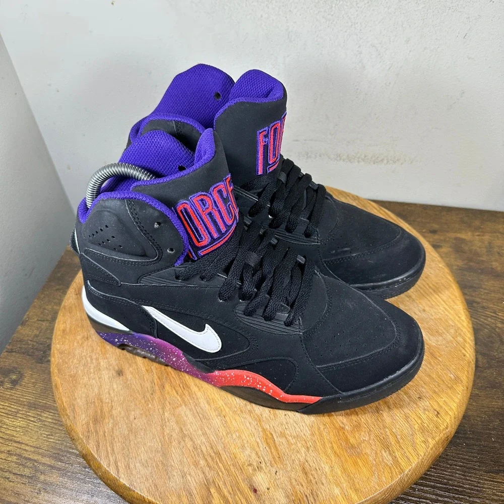 Nike Air Force 180 High Black Court Purple Rave Pink 537330-017 Mens 7.5 Sneaker